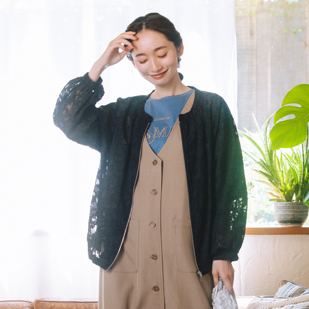 21号(6L~) FONTLAB フラワージャガードシアーブルゾン1