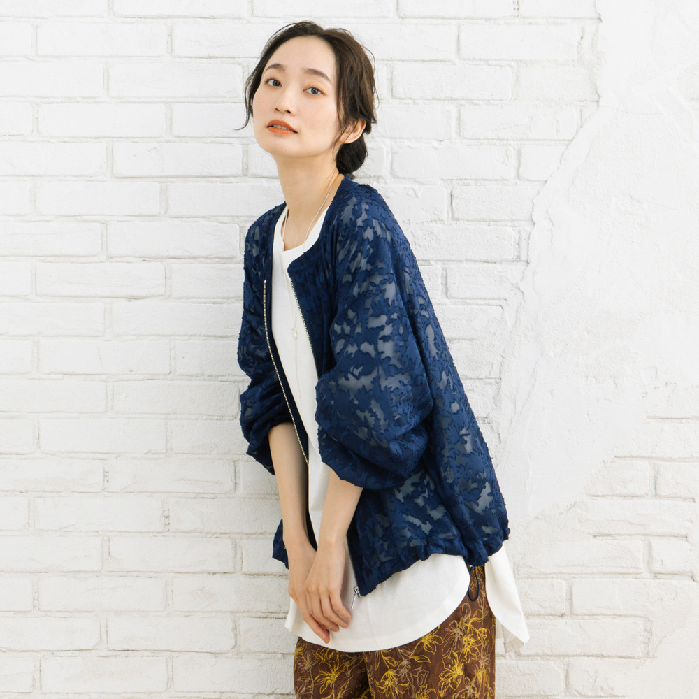 21号(6L~) FONTLAB フラワージャガードシアーブルゾン1