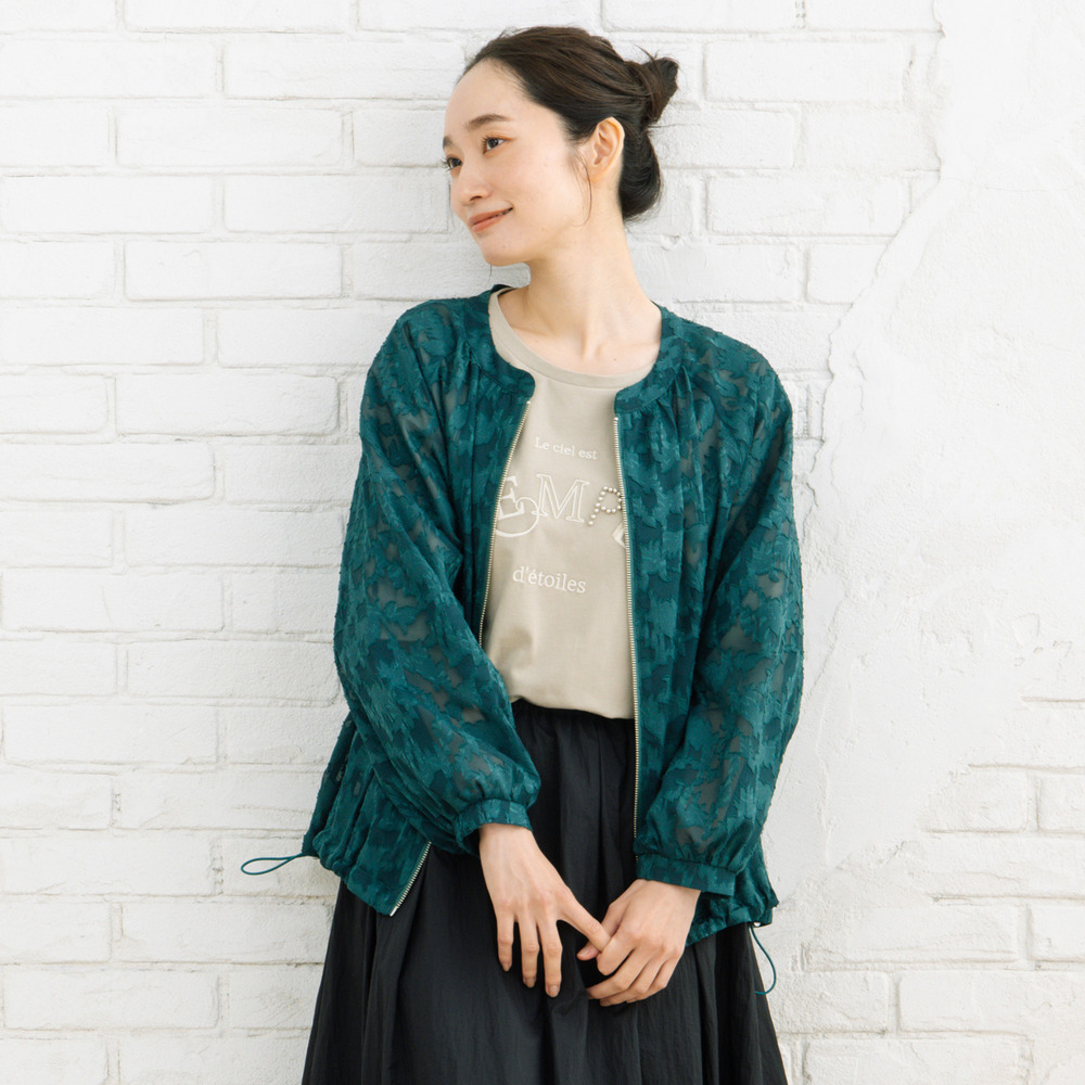 21号(6L~) FONTLAB フラワージャガードシアーブルゾン1