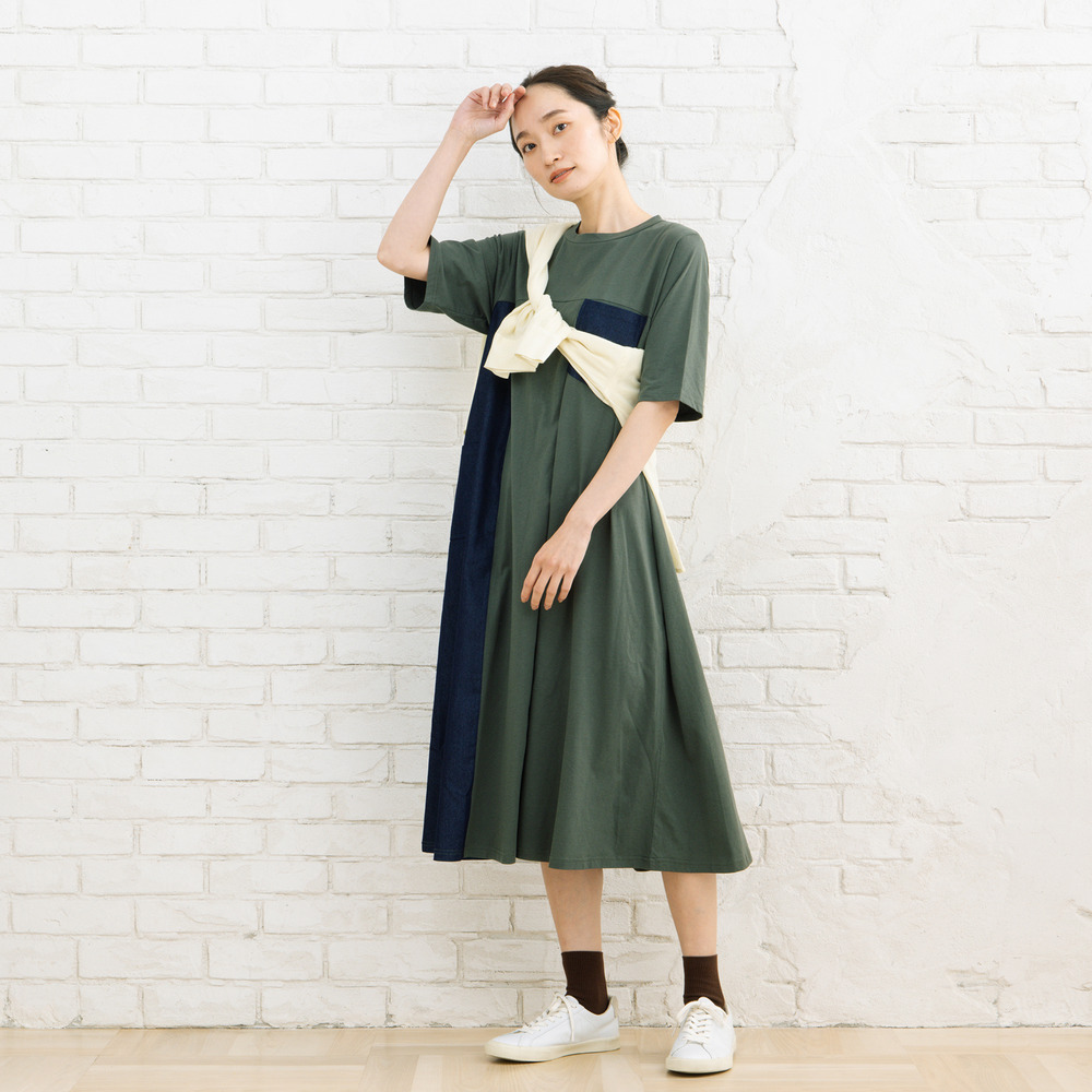 21号(6L~) FONTLAB ライトデニムドッキングワンピース11