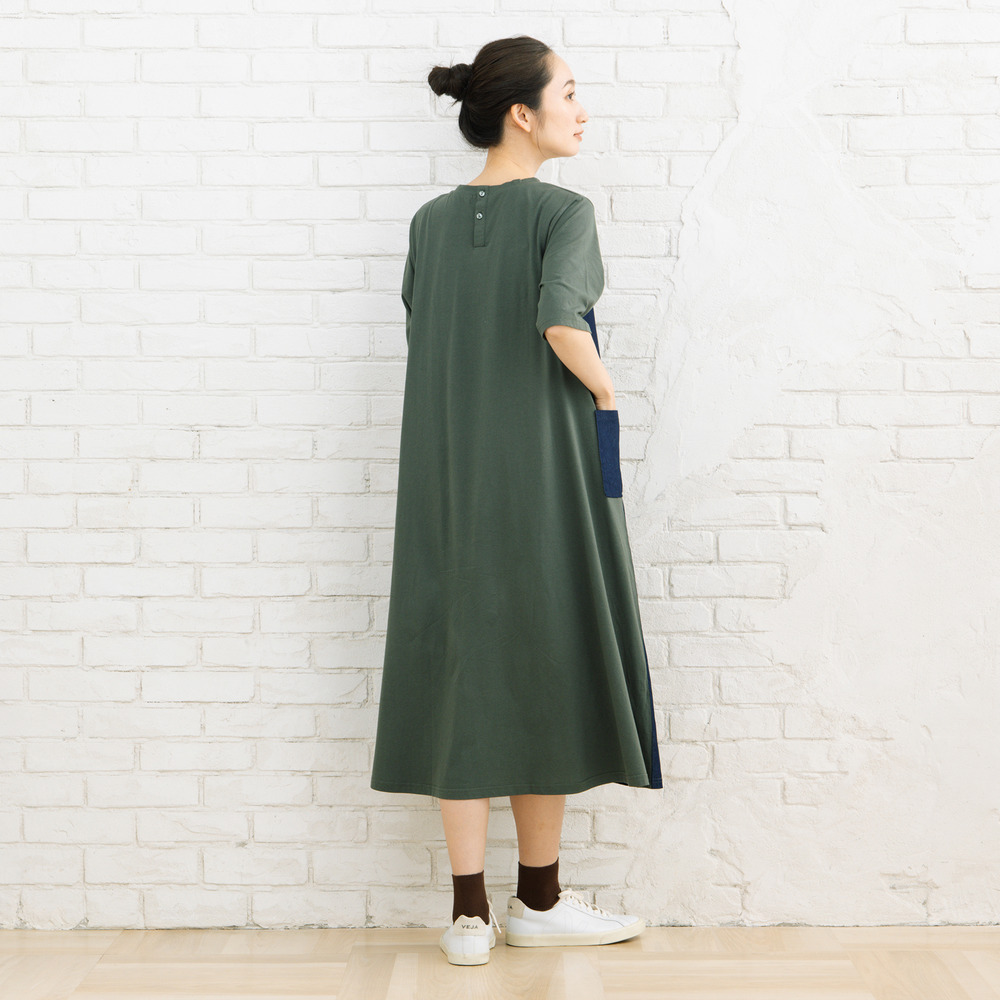 21号(6L~) FONTLAB ライトデニムドッキングワンピース15