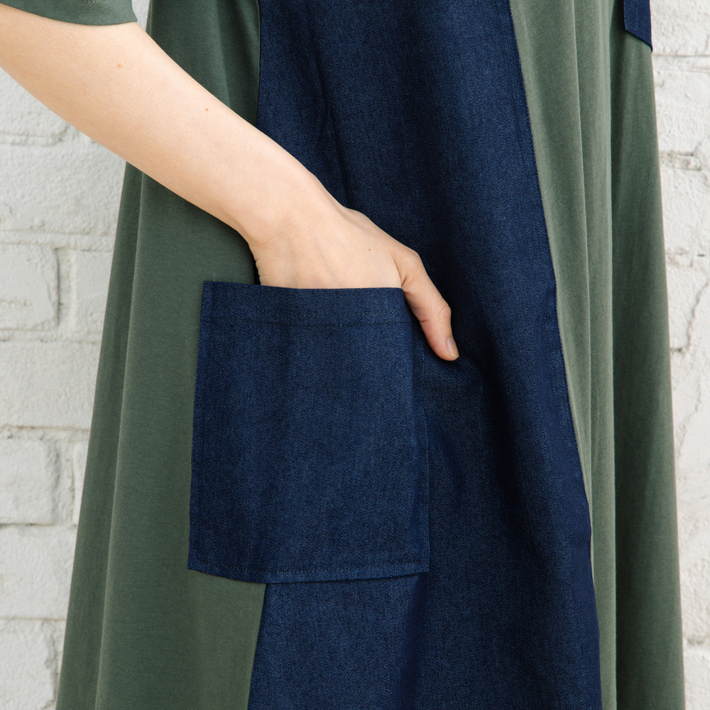 21号(6L~) FONTLAB ライトデニムドッキングワンピース19