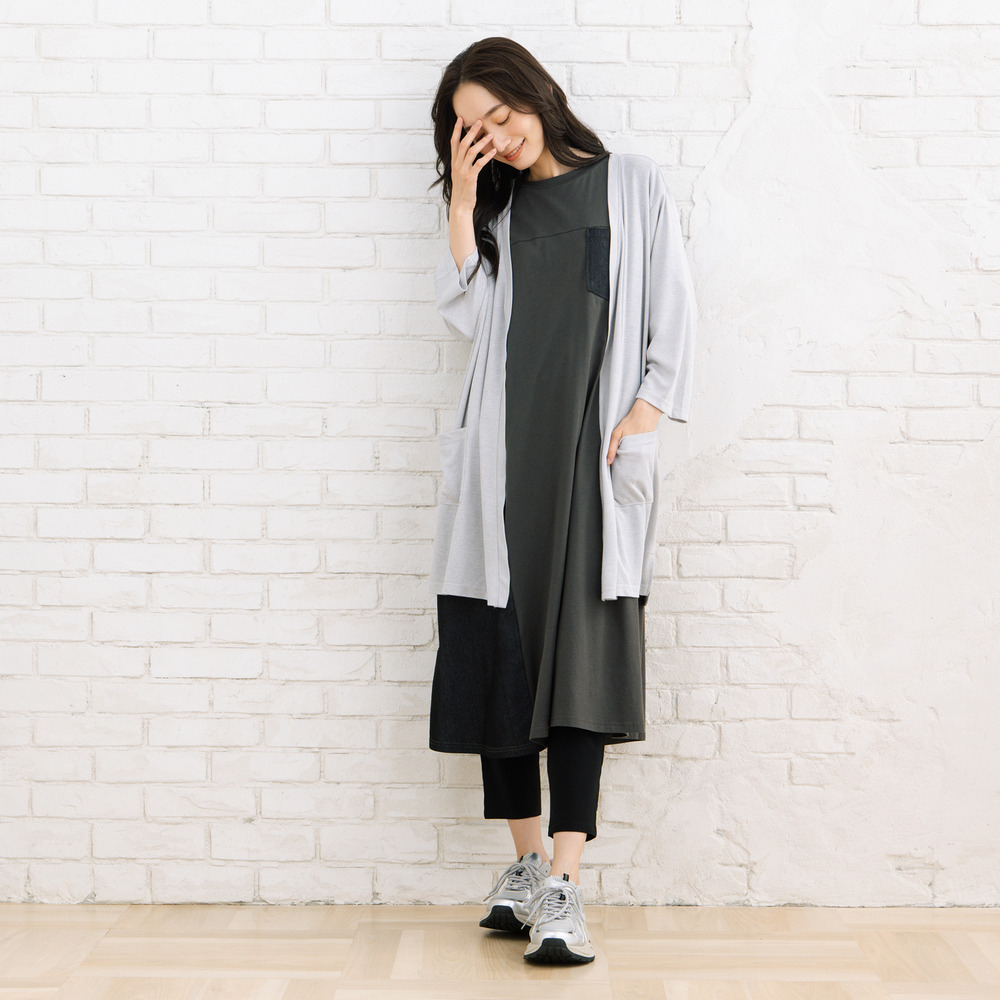 21号(6L~) FONTLAB ライトデニムドッキングワンピース5