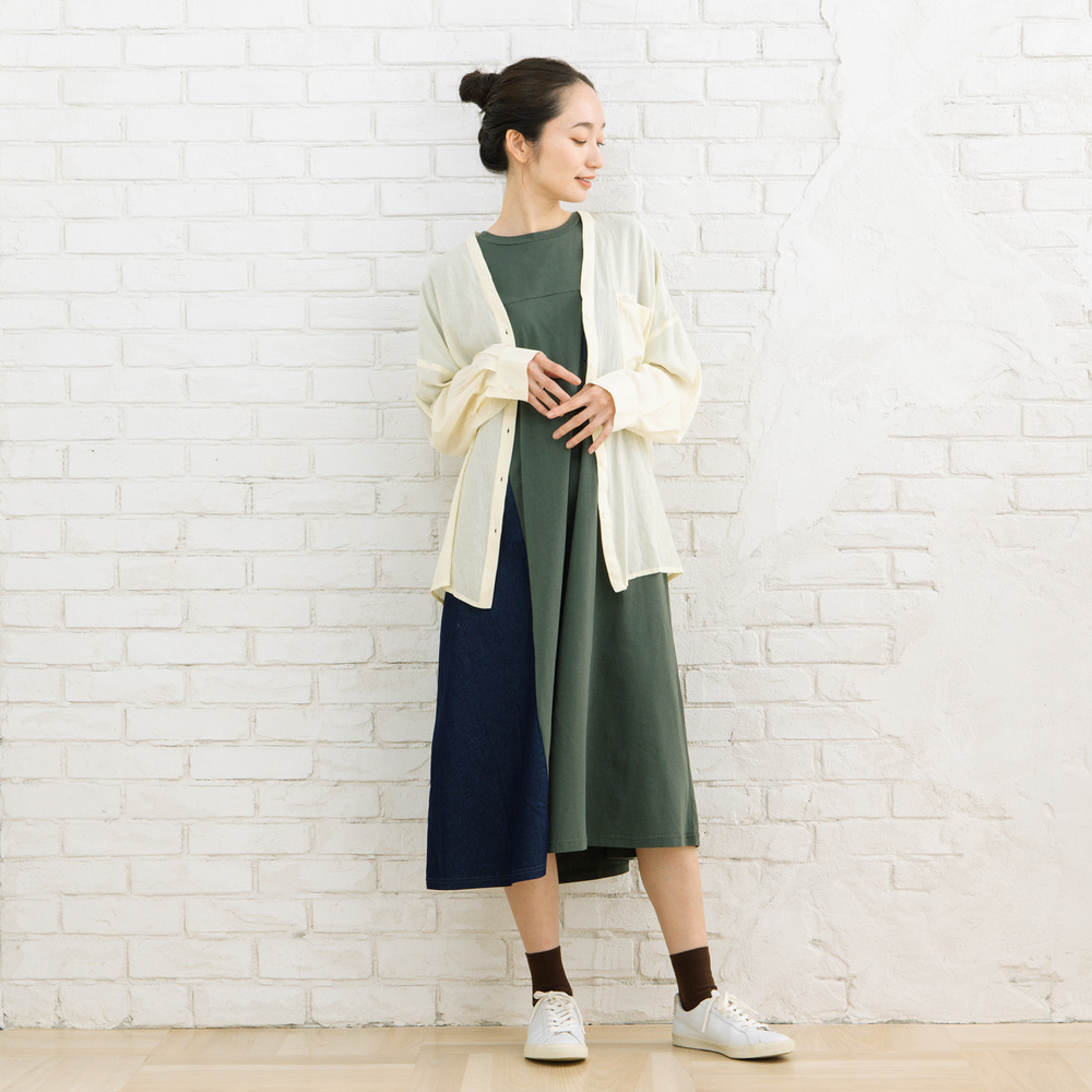 21号(6L~) FONTLAB ライトデニムドッキングワンピース8