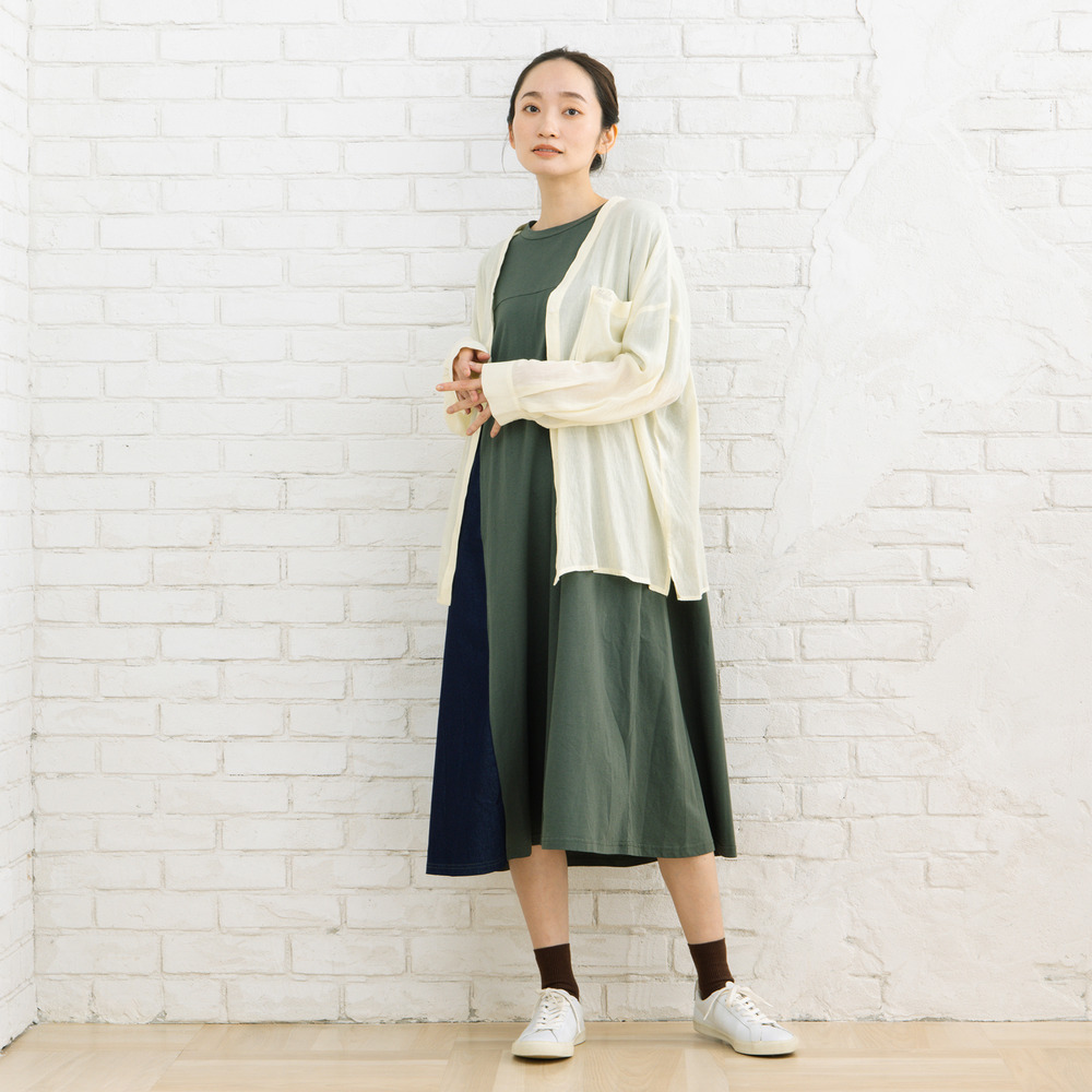 21号(6L~) FONTLAB ライトデニムドッキングワンピース9