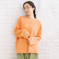 FONTLAB 袖シアー切り替えリブニット