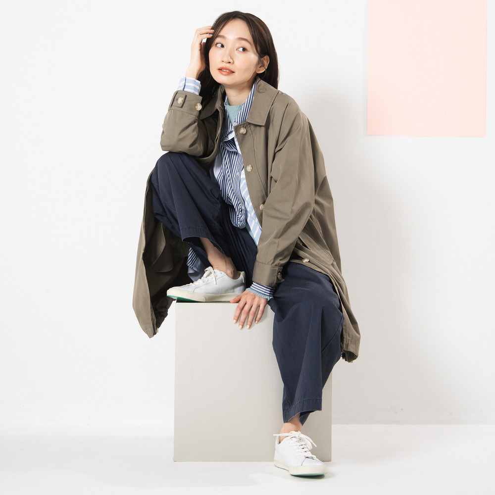 FONTLAB マルチウェイギャバジンステンカラーコート4