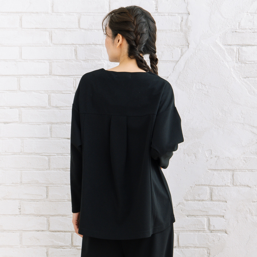 FONTLAB キーネックカットソー×ワイドタックパンツセットアップ13