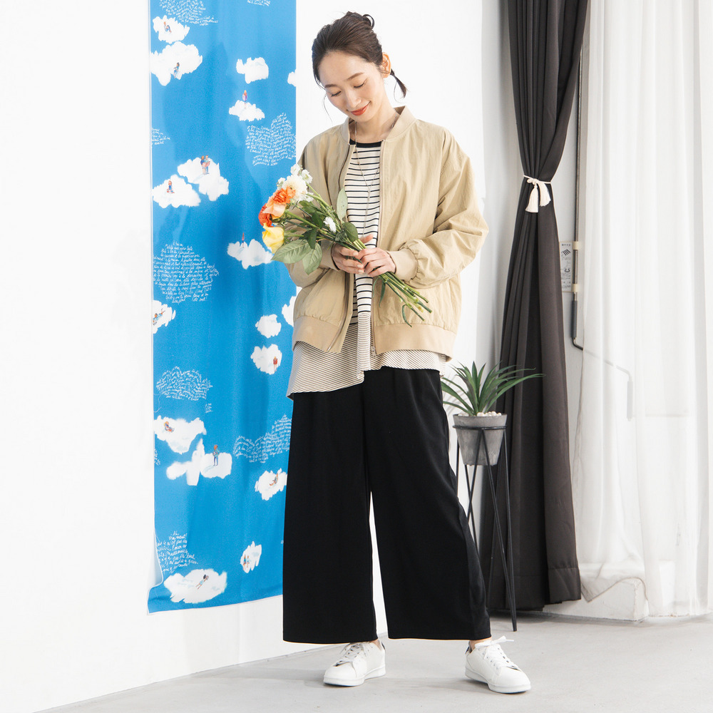 FONTLAB キーネックカットソー×ワイドタックパンツセットアップ8