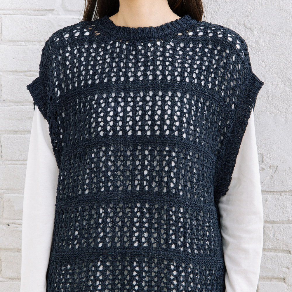 FONTLAB テープヤーンニットベスト×チェックフリルヘムインナーアンサンブル18