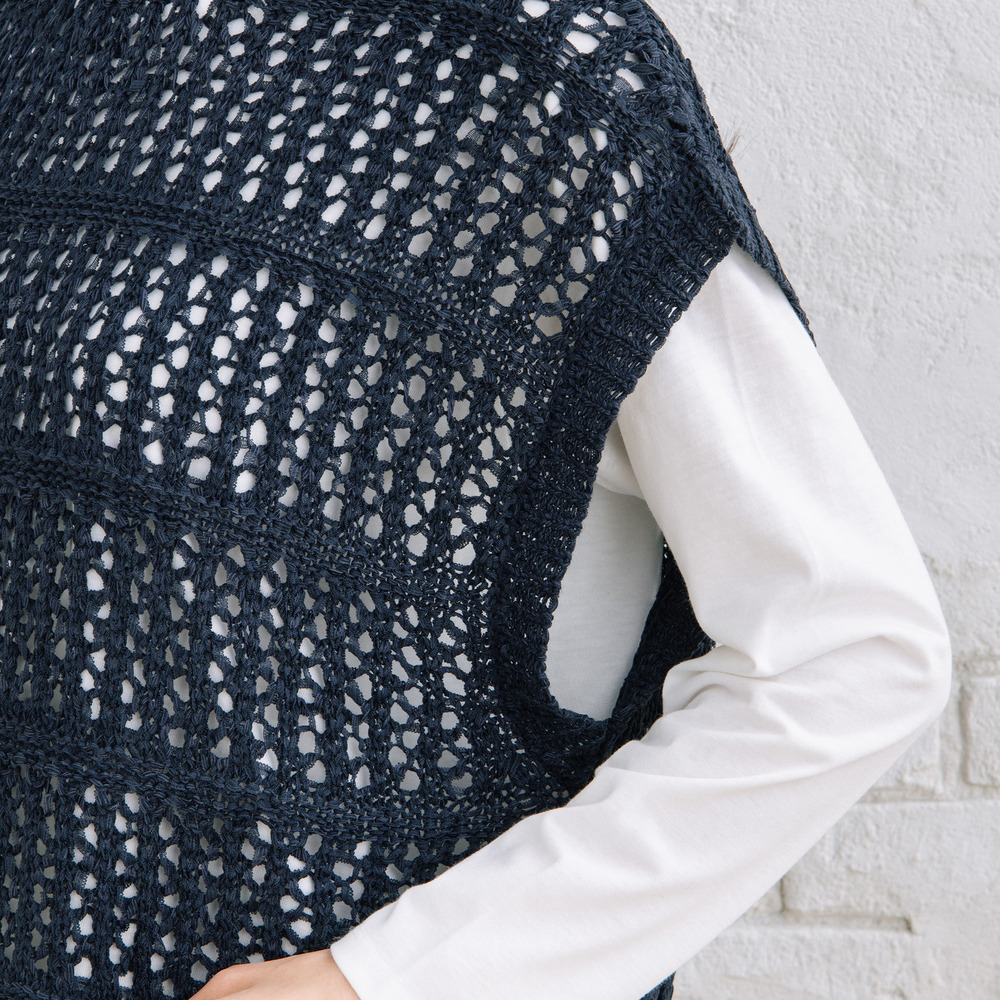 FONTLAB テープヤーンニットベスト×チェックフリルヘムインナーアンサンブル19