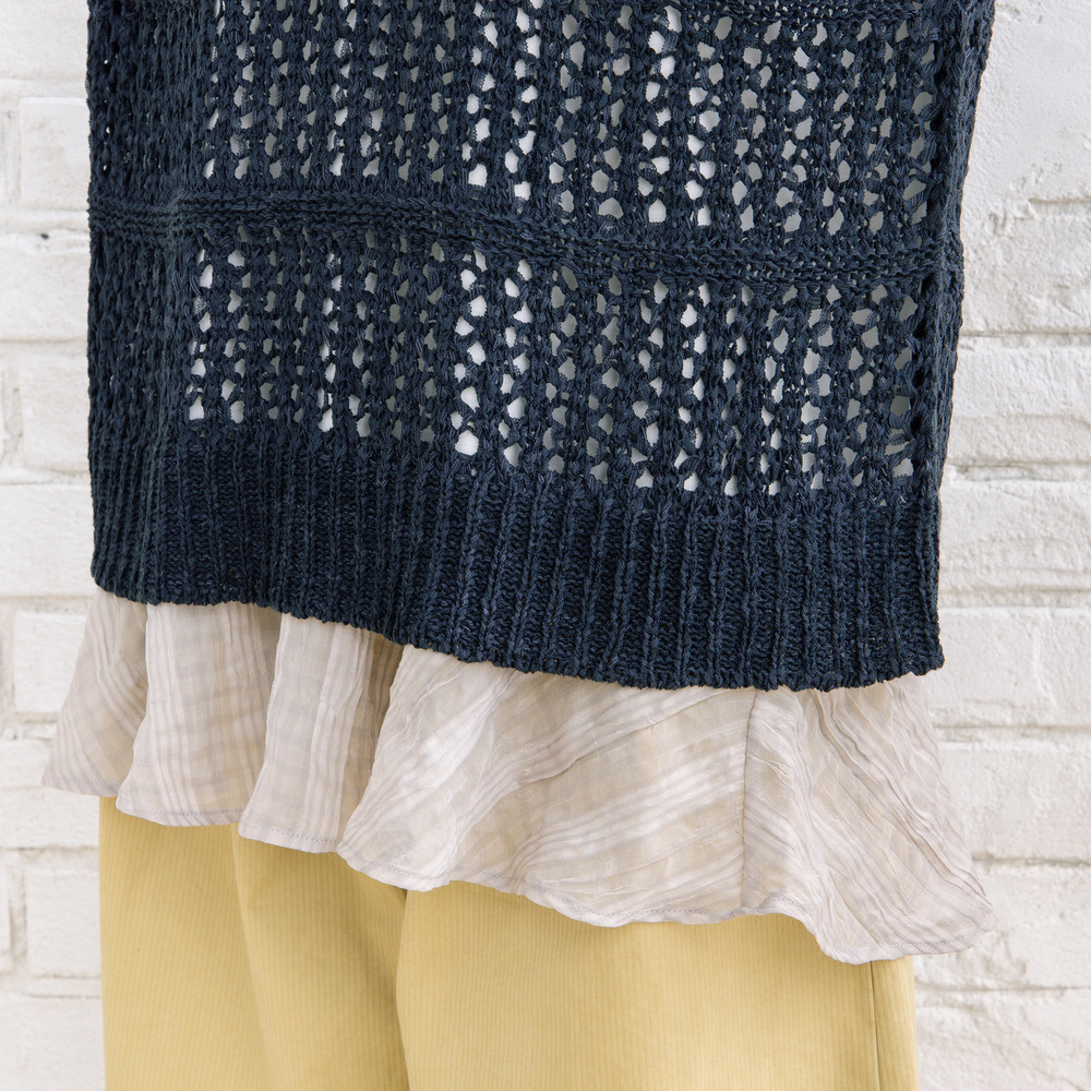 FONTLAB テープヤーンニットベスト×チェックフリルヘムインナーアンサンブル20