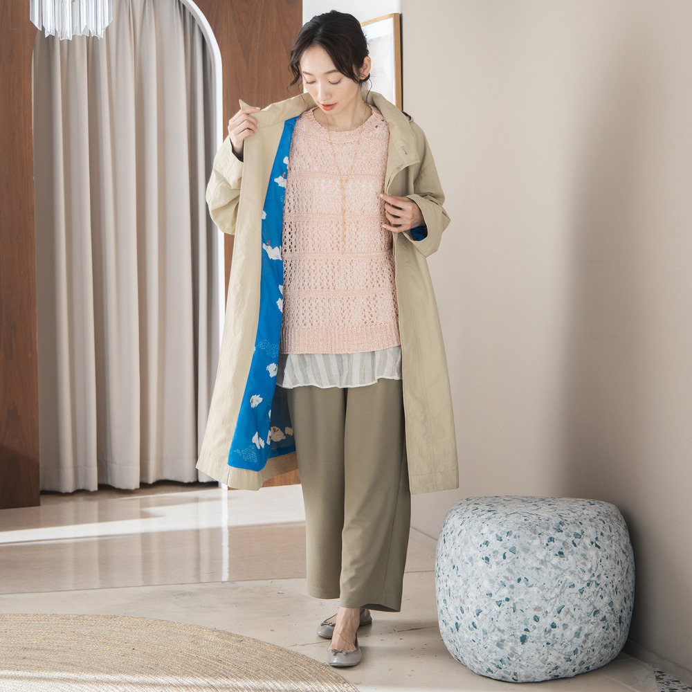 FONTLAB テープヤーンニットベスト×チェックフリルヘムインナーアンサンブル7