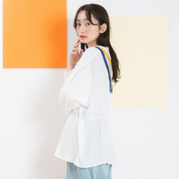 FONTLAB シルケットポンチ×布帛ギャザーコンビプルオーバー