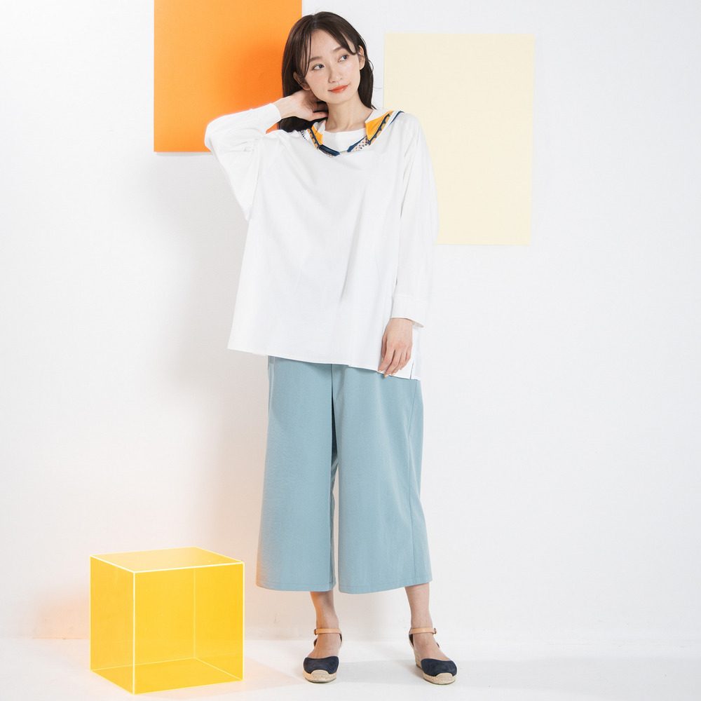 FONTLAB シルケットポンチ×布帛ギャザーコンビプルオーバー15