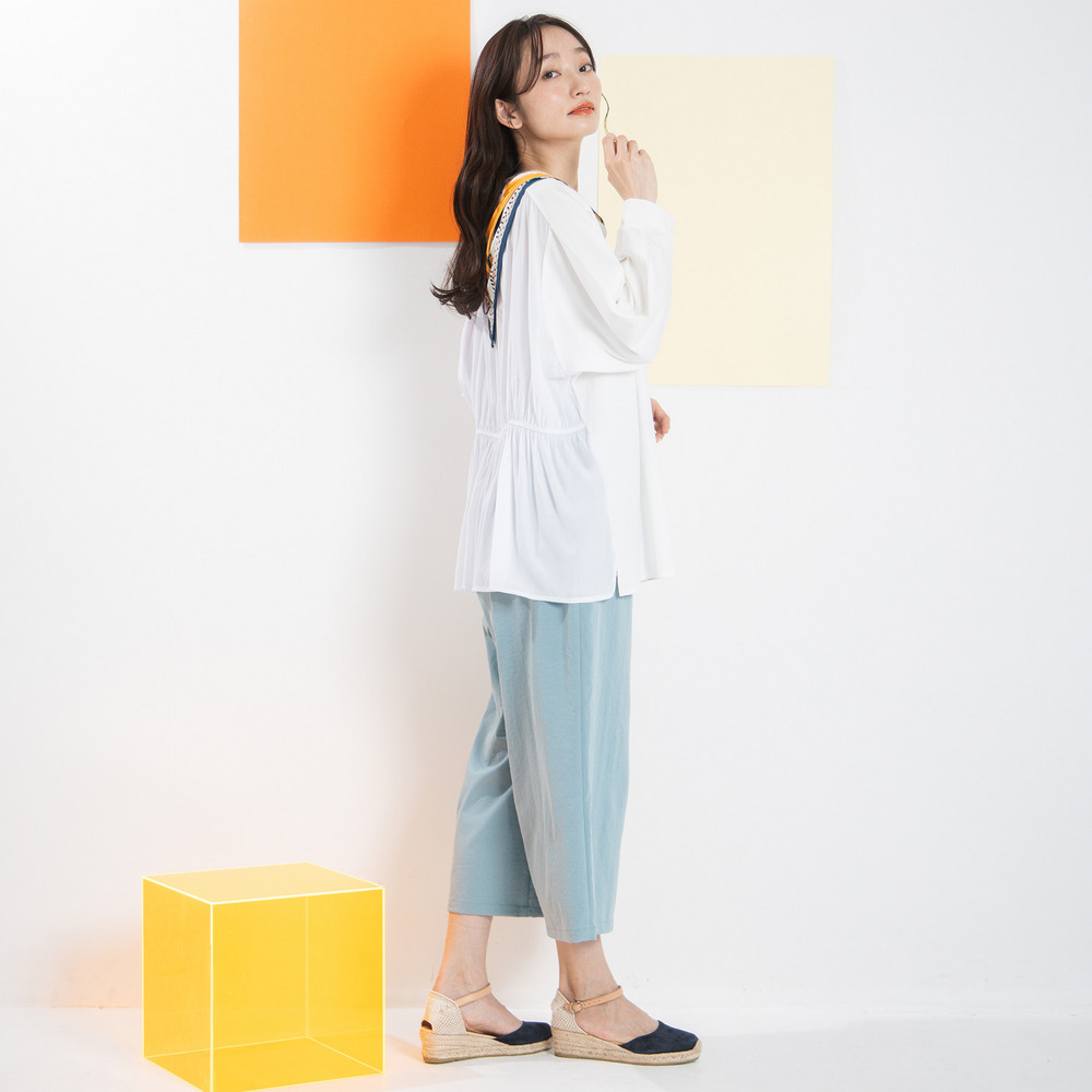 FONTLAB シルケットポンチ×布帛ギャザーコンビプルオーバー16