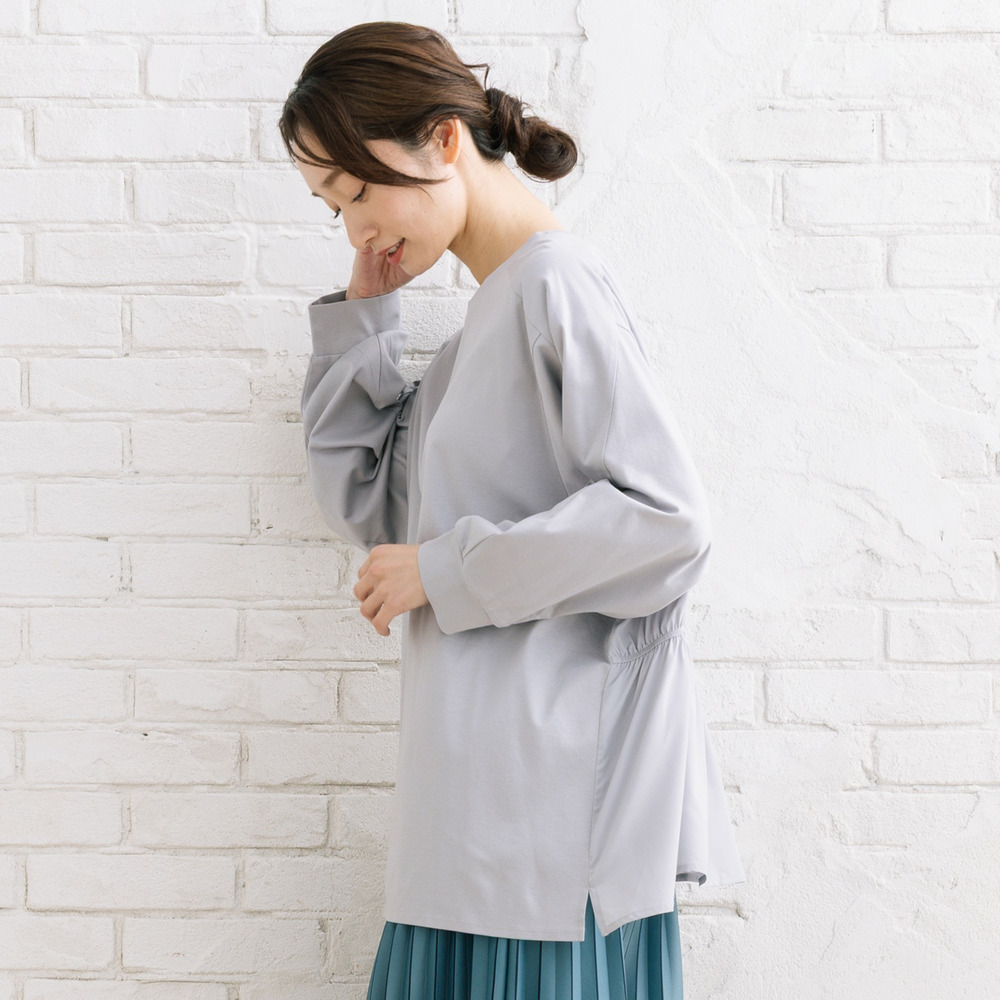 FONTLAB シルケットポンチ×布帛ギャザーコンビプルオーバー7