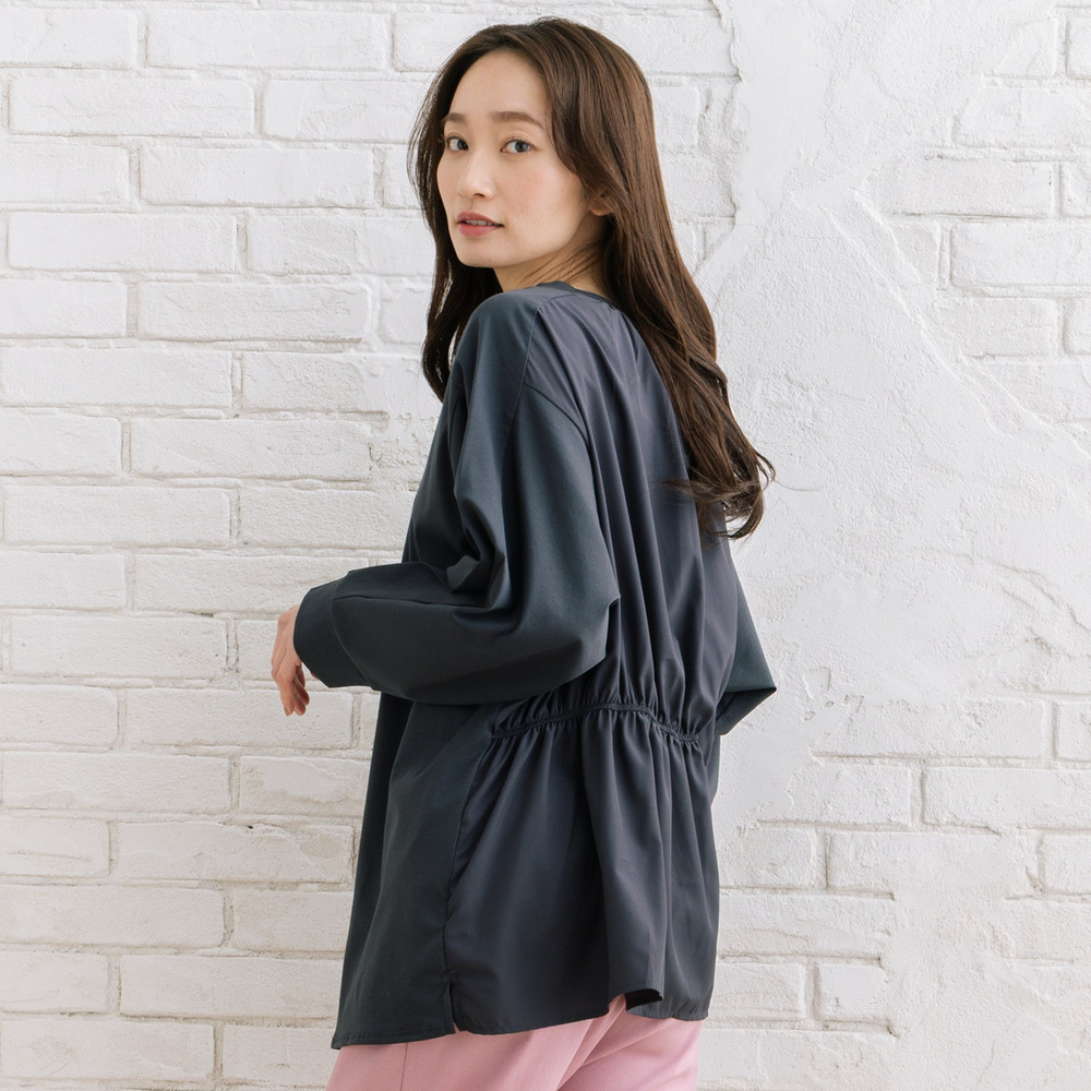 FONTLAB シルケットポンチ×布帛ギャザーコンビプルオーバー1