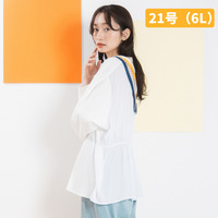 21号(6L～) FONTLAB シルケットポンチ×布帛ギャザーコンビプルオーバー