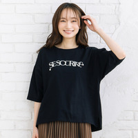 FONTLAB パールデコレートロゴ6分袖Tシャツ