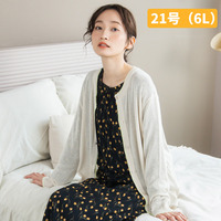 21号(6L～) FONTLAB 配色シアークルーネックカーディガン