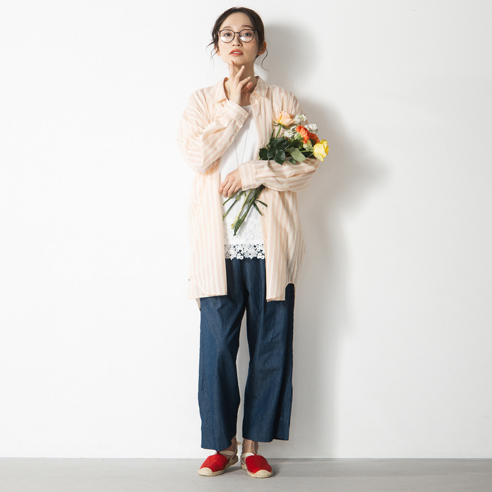 21号(6L~) INDESIGN ピンタックラインデニムパンツ2