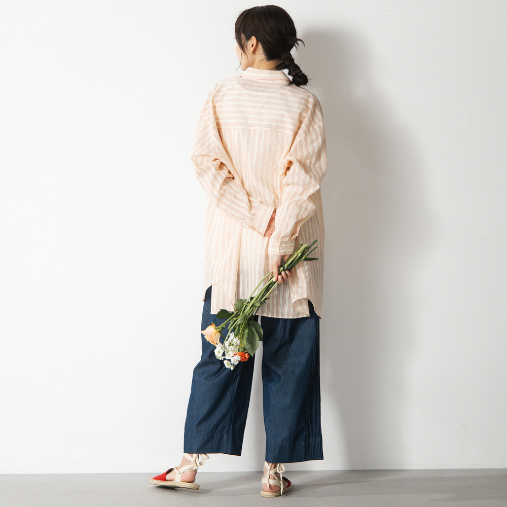 21号(6L~) INDESIGN ピンタックラインデニムパンツ5