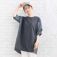 FONTLAB ストライプコンビシルケットチュニック