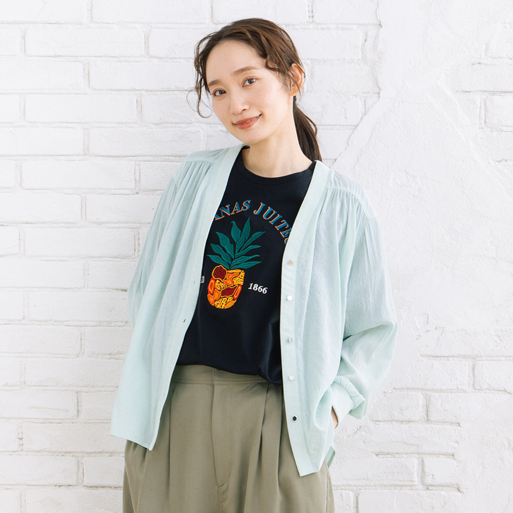 21号(6L~) FONTLAB 気流染めシャツカーディガン【予約販売限定】1