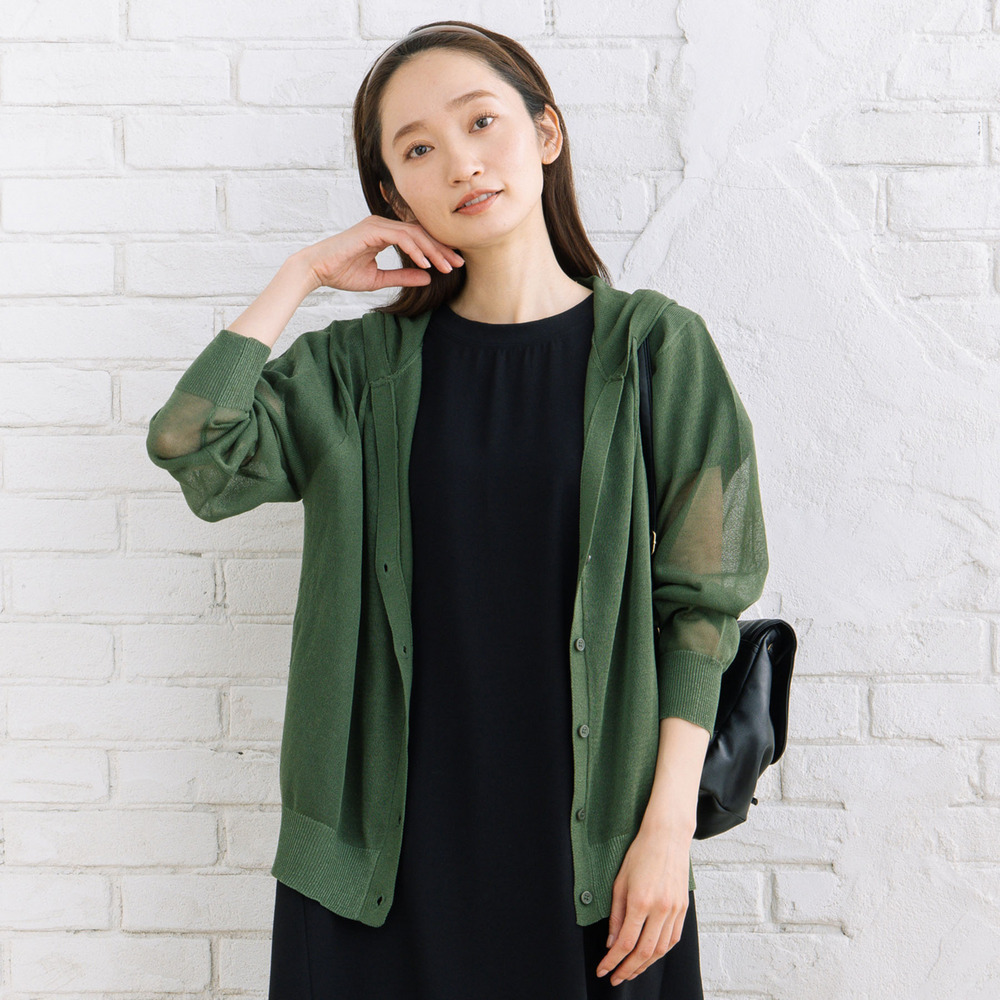 FONTLAB 【アンチピリング】シアーフーディーカーディガン