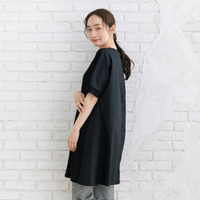21号(6L～) FONTLAB 【COOL・抗菌・消臭】布帛コンビシルケットスリットチュニック【予約販売限定】