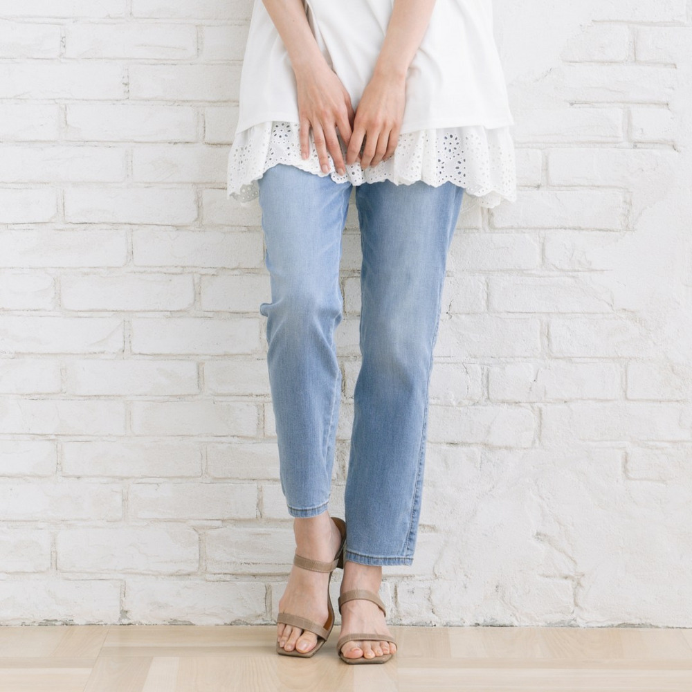 21号・23号(6L・7L) London Denim [Rogique][接触冷感]9分丈デニムパンツ【予約販売限定】