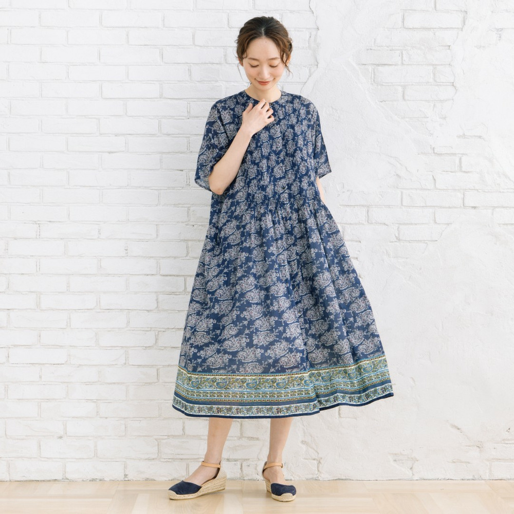 21号(6L～) INDESIGN エスニックパネルプリントワンピース【予約販売限定】