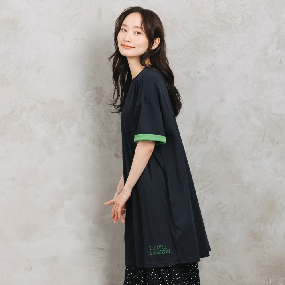 21号(6L~) FONTLAB リバーカラー刺繍チュニック【予約販売限定】1
