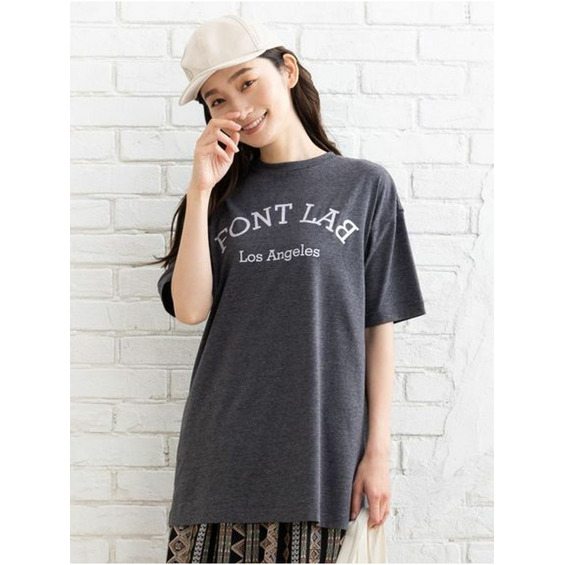 【大きいサイズ】 15号(3L) FONTLAB FONTLABプリントロゴTシャツ　大きいサイズレディース【アリノマ/Alinoma】