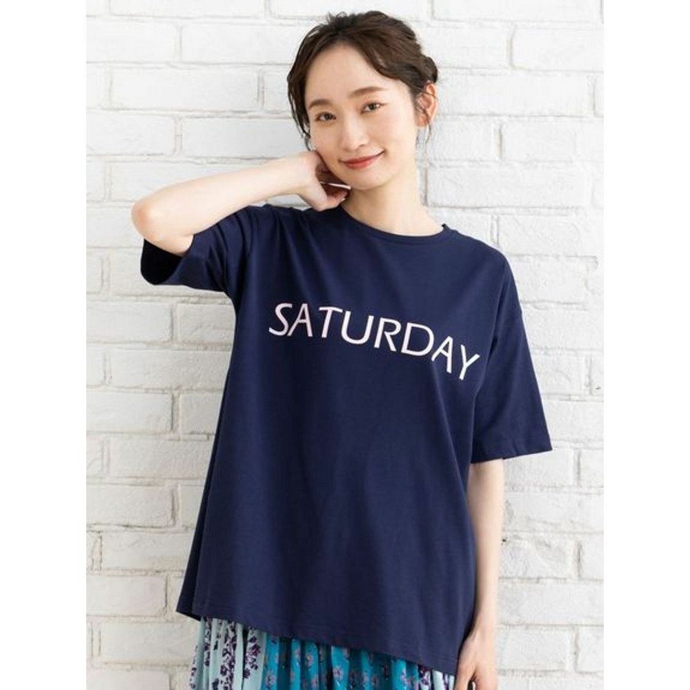 【大きいサイズ】 15号(3L) FONTLAB WEEKENDロゴTシャツ ネイビー 1