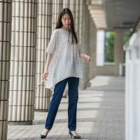着心地さらっと半袖万能フレアチュニック≪洗濯機で洗える≫
