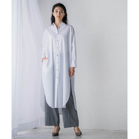 【大きいサイズ】ロングシャツワンピース≪洗濯機で洗える≫