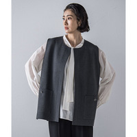 【大きいサイズ】スポンディッシュニットジレ≪手洗い可能≫