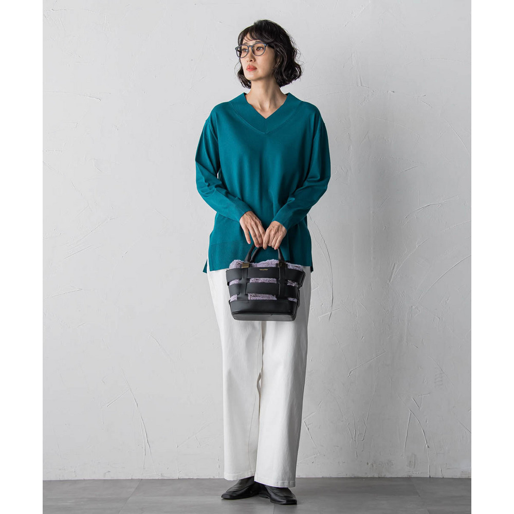 【大きいサイズ】Vネックニット≪手洗い可能≫11