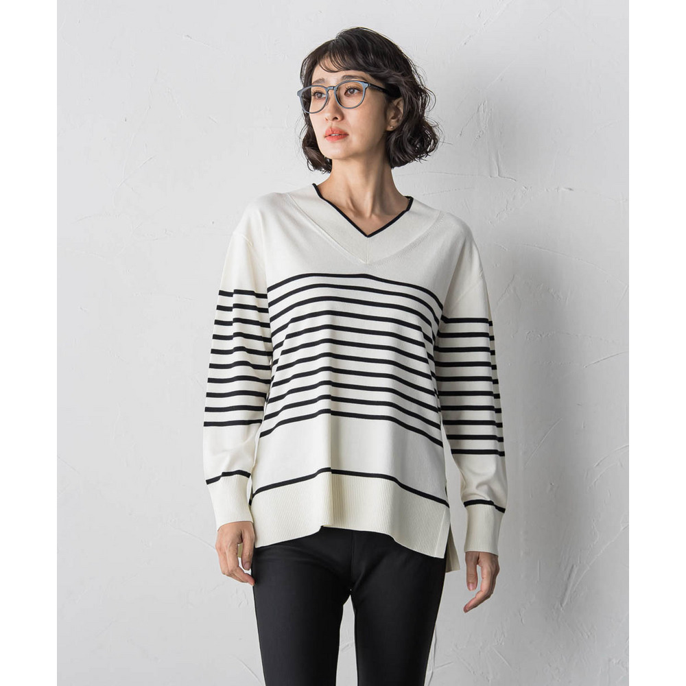 【大きいサイズ】Vネックニット≪手洗い可能≫13