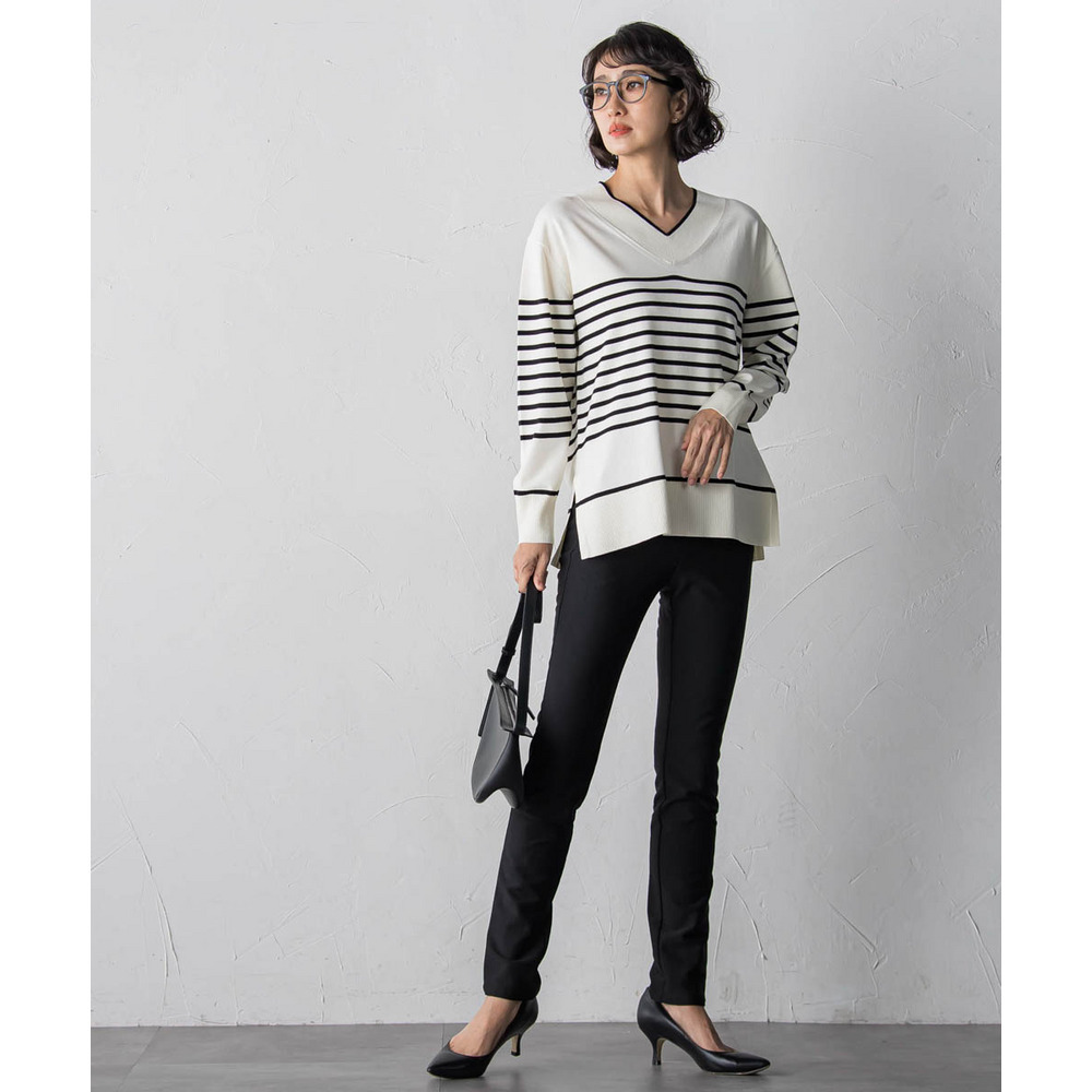 【大きいサイズ】Vネックニット≪手洗い可能≫17