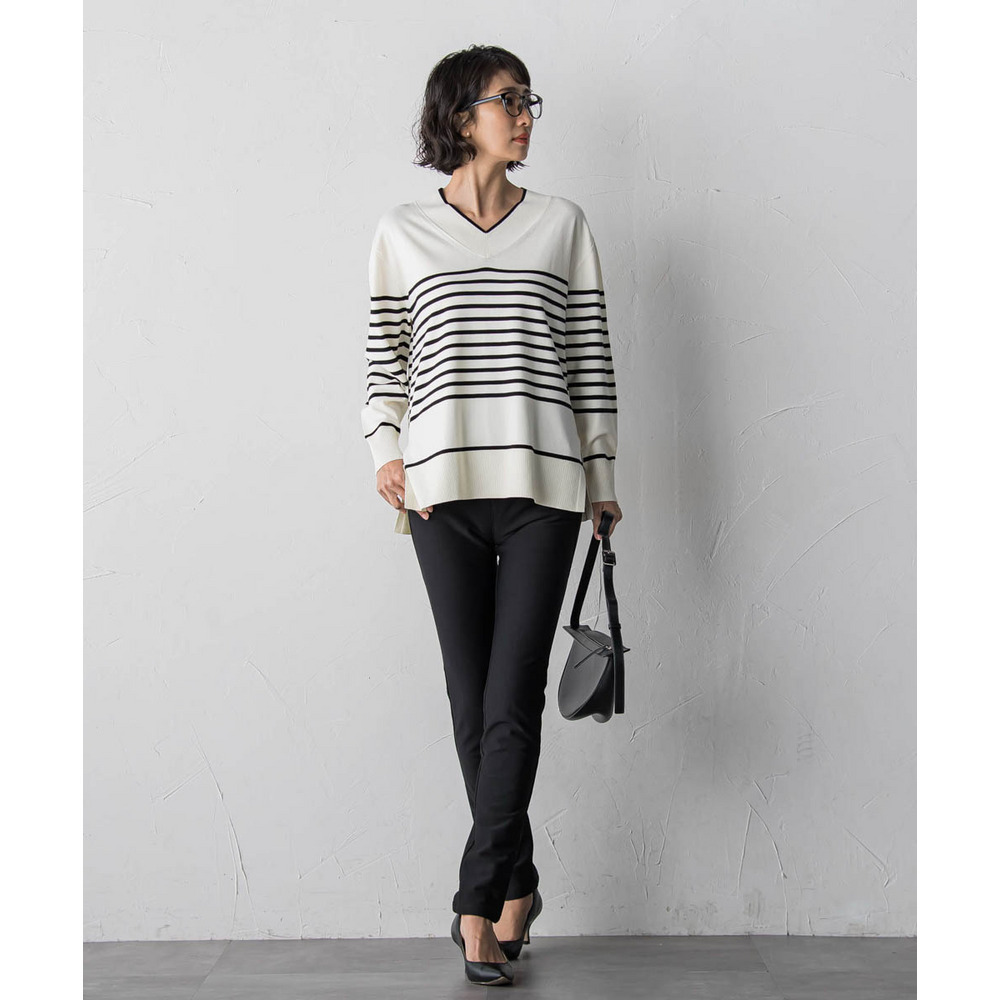 【大きいサイズ】Vネックニット≪手洗い可能≫19