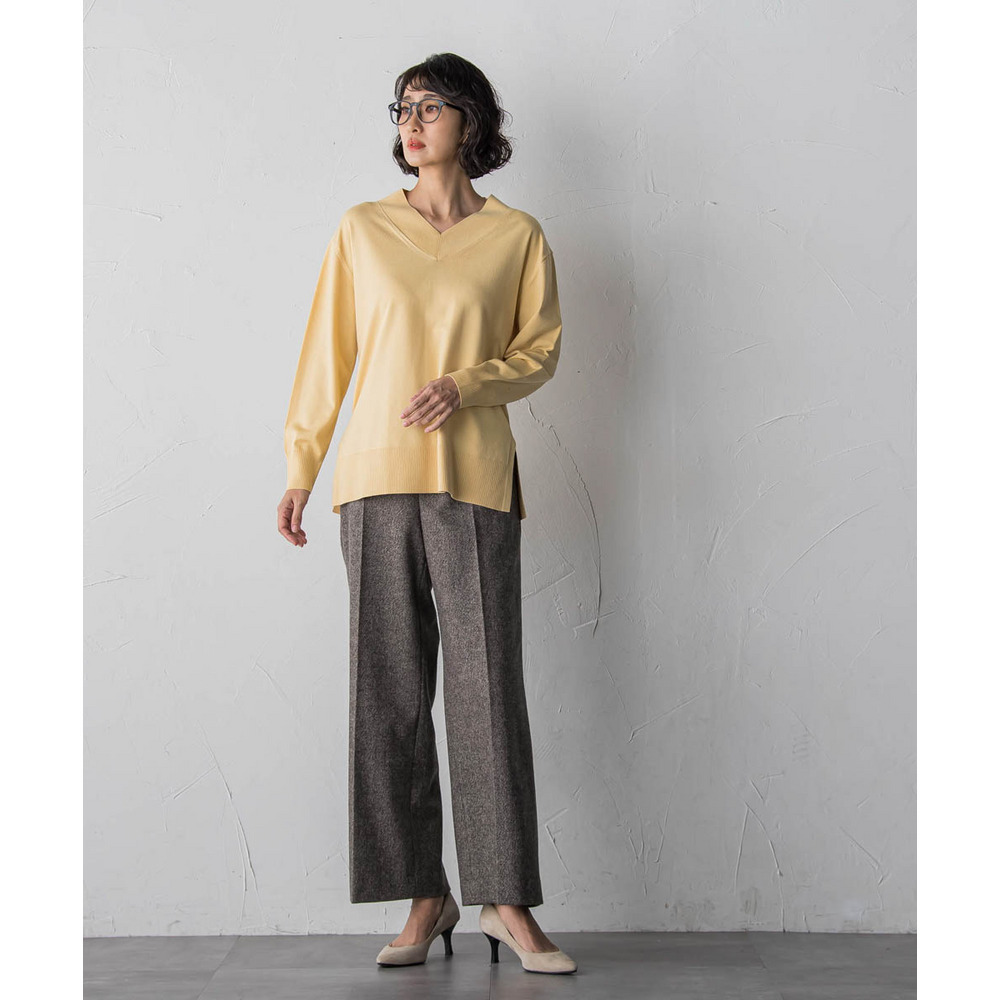 【大きいサイズ】Vネックニット≪手洗い可能≫20