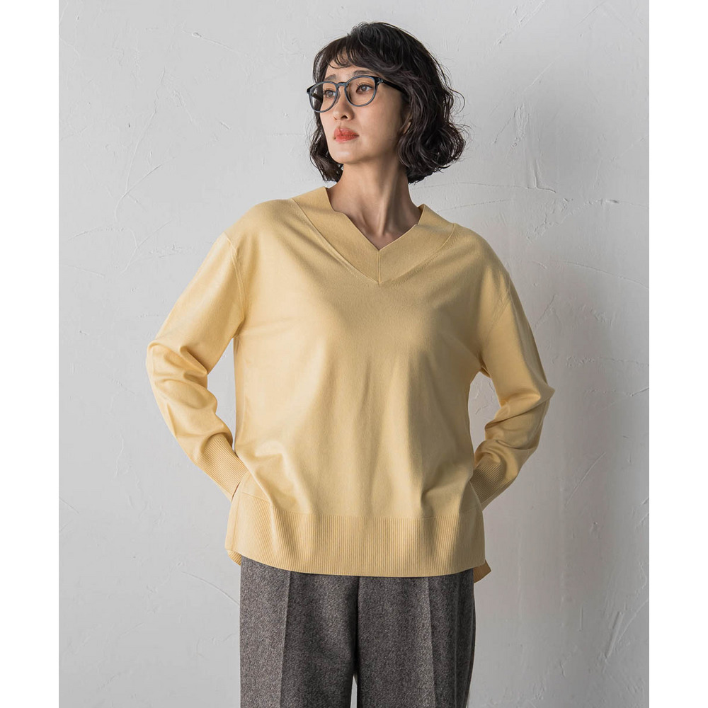 【大きいサイズ】Vネックニット≪手洗い可能≫21