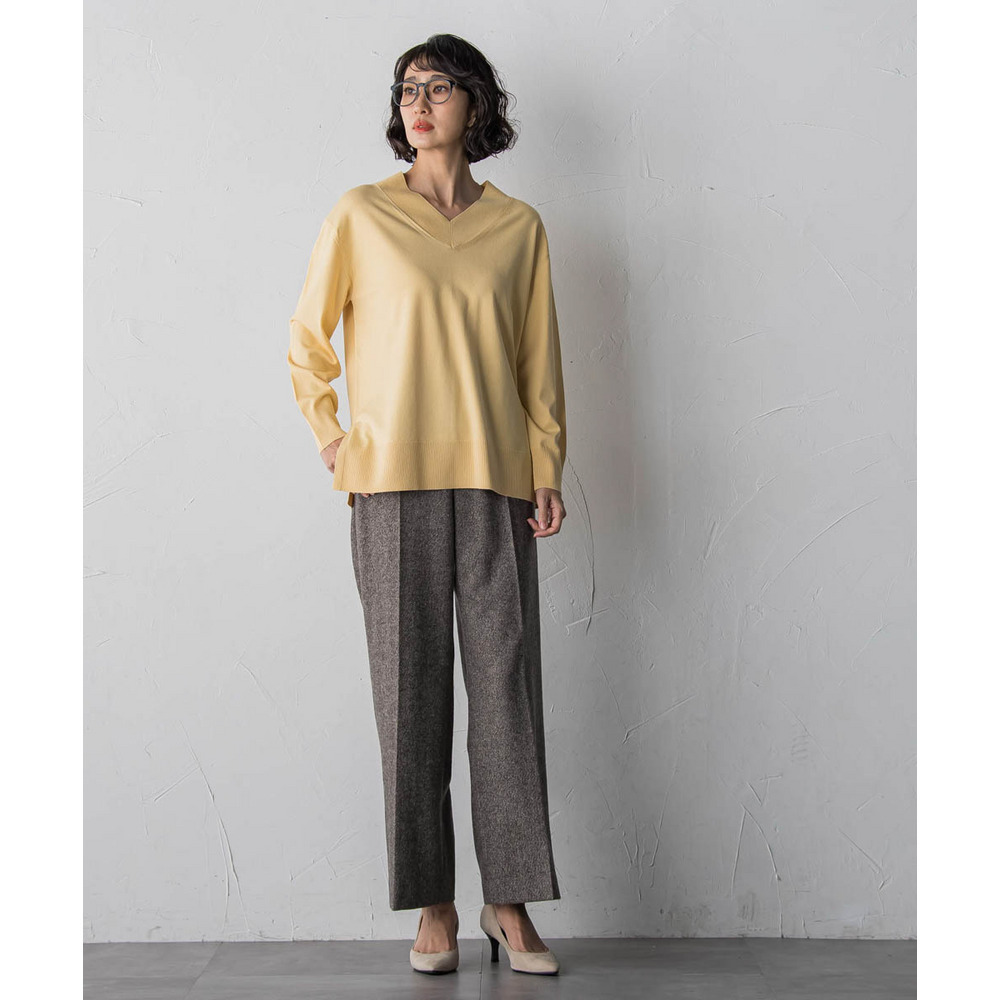 【大きいサイズ】Vネックニット≪手洗い可能≫24