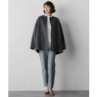 【大きいサイズ】ノーカラーウールリバーコート