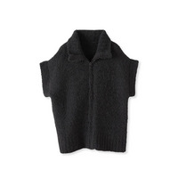 【大きいサイズ】カーリングヤーンジップジレ≪手洗い可能≫