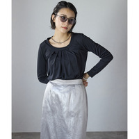 【洗える/吸水速乾/UVカット/ストレッチ/透け防止】高機能タック切替長袖カットソー