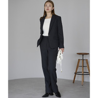 裾上げ不要 マイクロチェックストレートパンツ ※セットアップ可